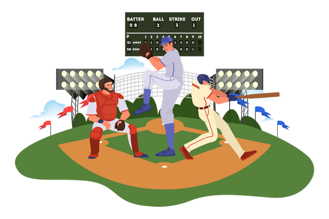 Match de baseball  Illustration