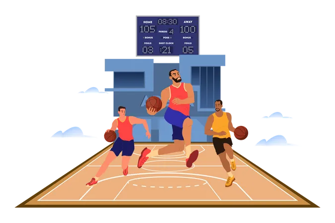 Un match de basket  Illustration