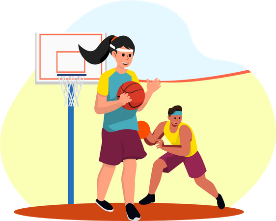 Un match de basket  Illustration