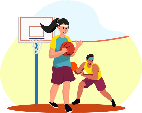 Un match de basket  Illustration