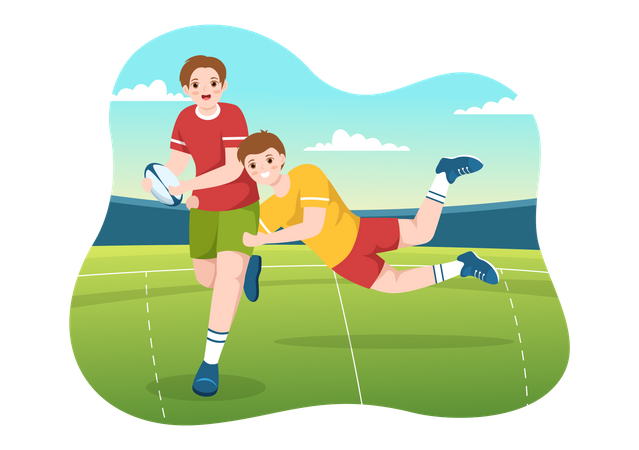 Match de rugby  Illustration