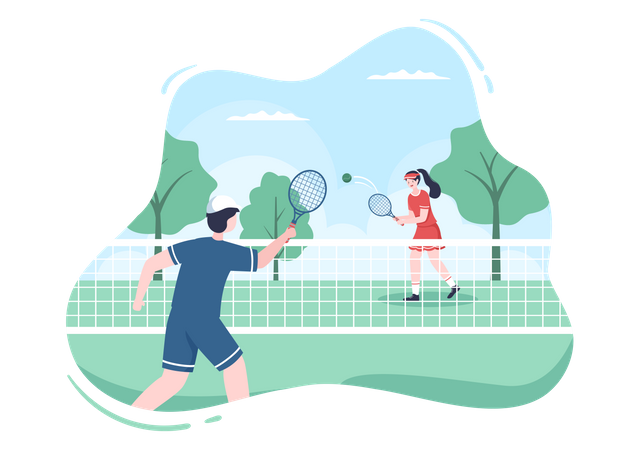 Match de tennis  Illustration