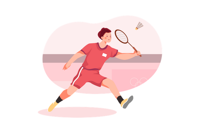 Match olympique de badminton  Illustration