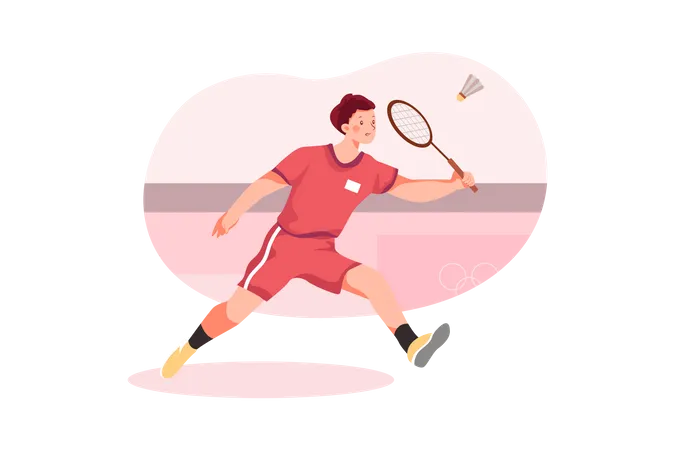 Match olympique de badminton  Illustration