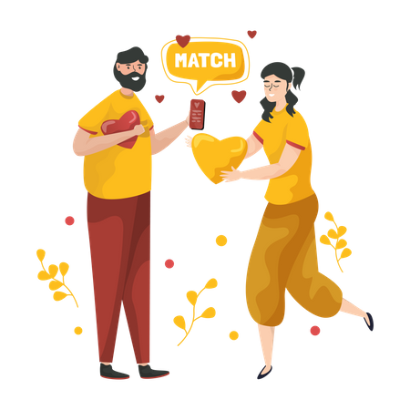 Match sign dating app  Illustration