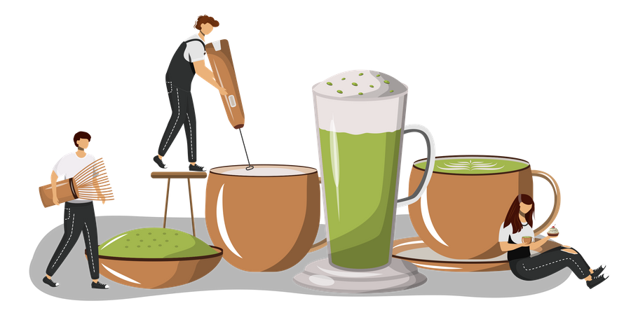Matcha latte Illustration