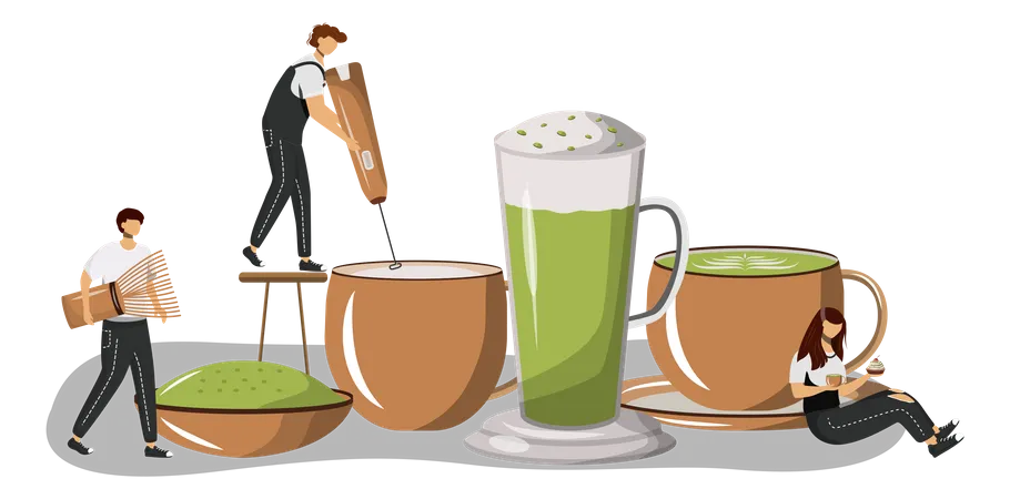 Matcha latte Illustration