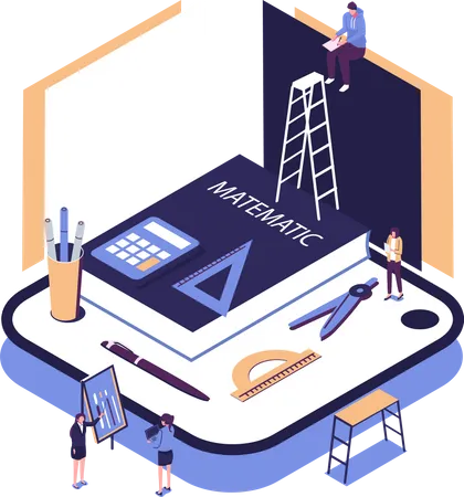 Materia de matemáticas en la escuela  Ilustración