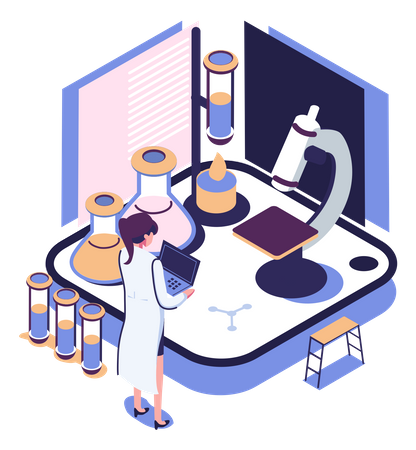 Materia de química en la escuela  Ilustración