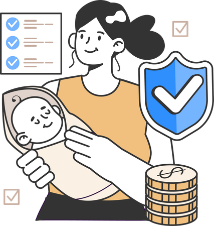 Maternity health Insurance  일러스트레이션