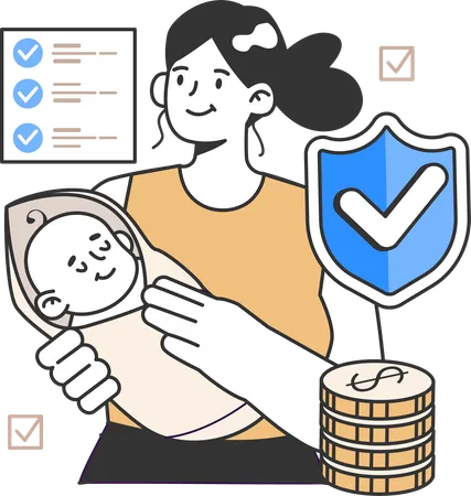 Maternity health Insurance  Illustration