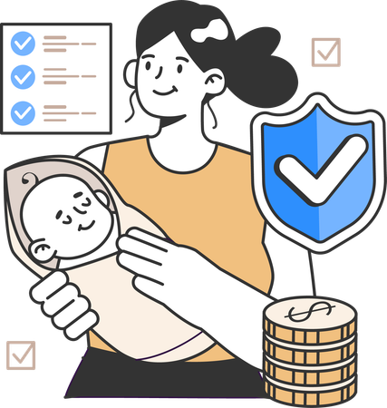 Maternity health Insurance  Illustration