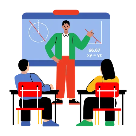 Math professor teaching maths  Illustration