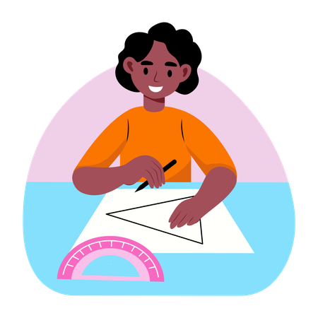 Math student learning algebra  Illustration