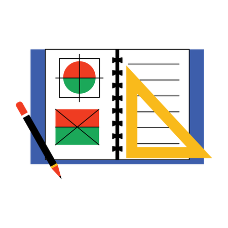 Math study and book  Illustration