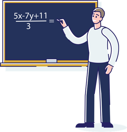 Math teacher solving an equation  Illustration