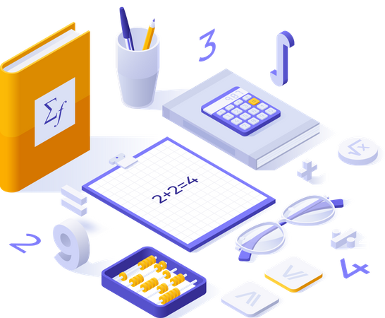 Mathematics books  Illustration