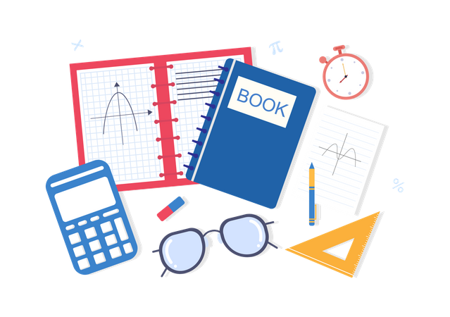 Mathematics equipment  Illustration