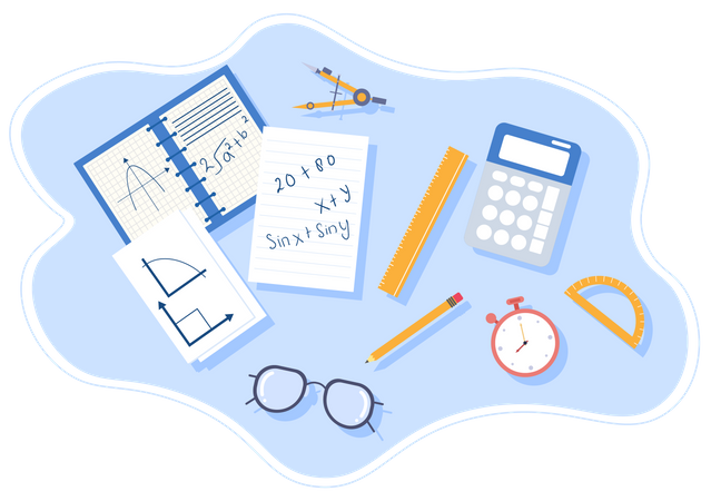 Mathematics equipment  Illustration