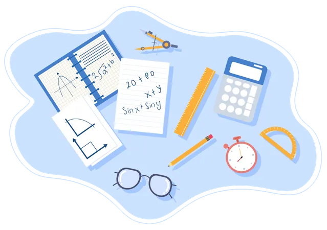 Mathematics equipment  Illustration