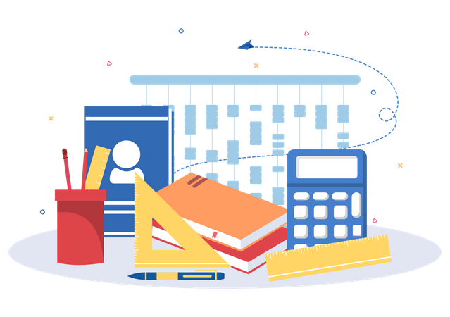 Mathematics equipment  Illustration