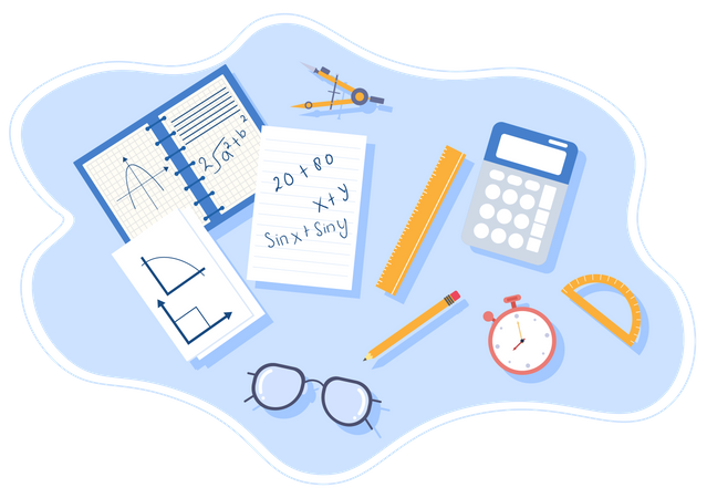 Mathematics equipment  Illustration