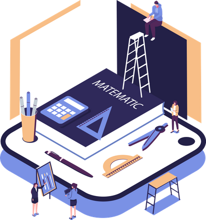 Mathematics subject in school  Illustration