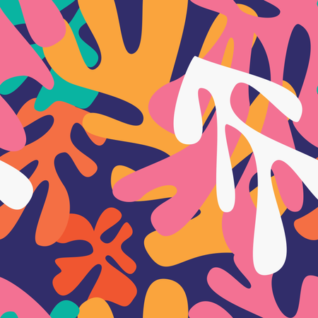Matisse inspirou formas padrão perfeito, design colorido  Ilustração