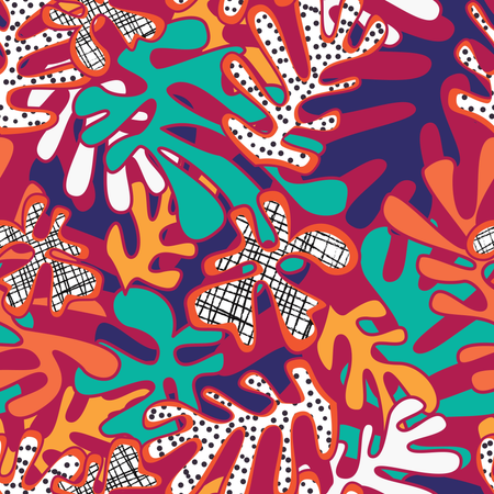 Matisse inspirou formas padrão perfeito, design colorido  Ilustração