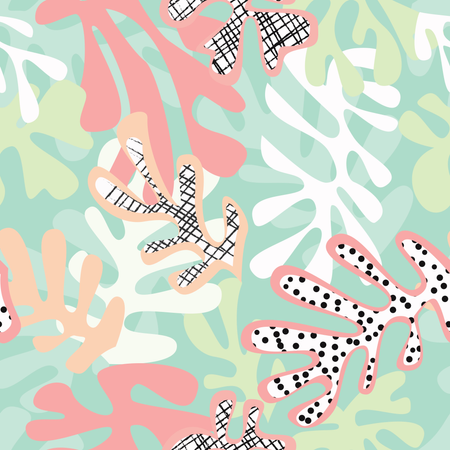 Matisse inspirou formas padrão perfeito, design colorido  Ilustração