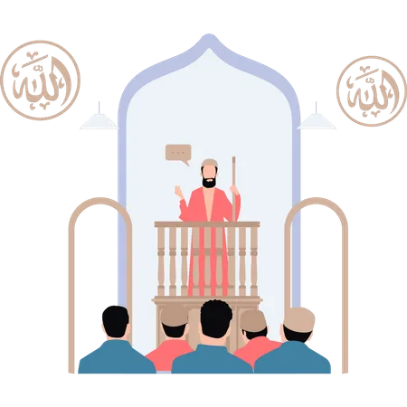 Maulvi Sahib donne un sermon pour l'Aïd  Illustration