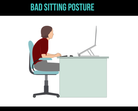 Mauvaise posture assise  Illustration