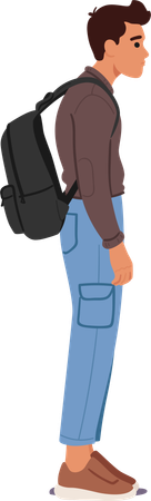 Mauvaise posture de suspendre le sac à dos sur une épaule  Illustration