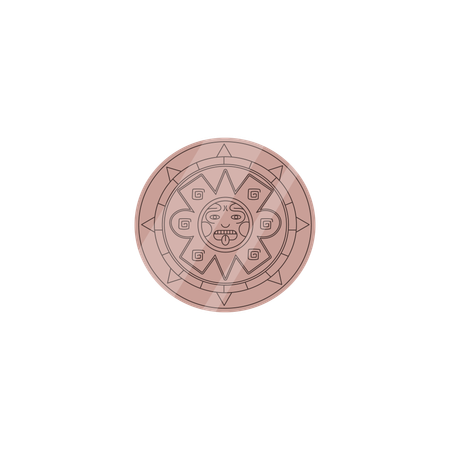 Maya ancient coin civilization symbol  Illustration