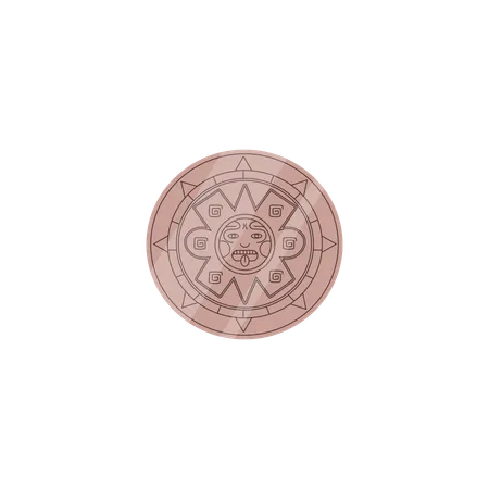 Maya ancient coin civilization symbol  Illustration