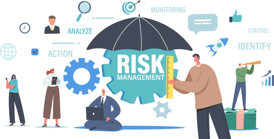 Measure and Implement Risk Management Business Illustration