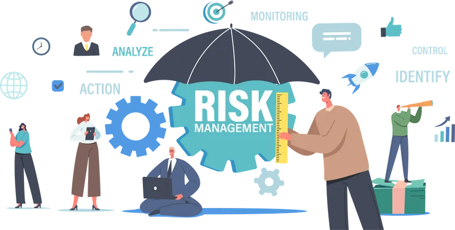 Measure and Implement Risk Management Business  Illustration