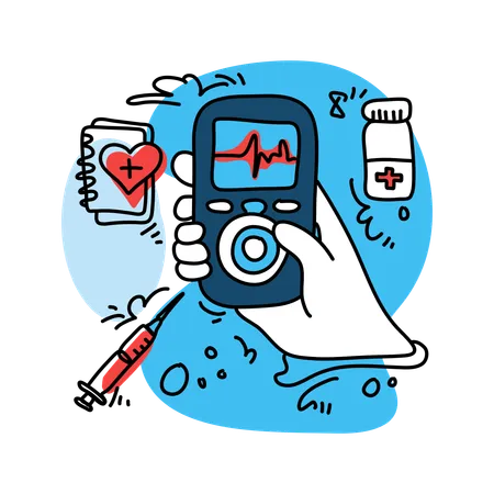 Measure diabetes  Illustration