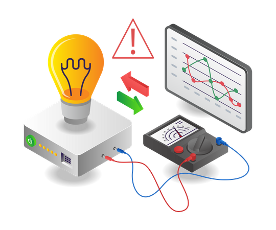 Measuring electric voltage  Illustration