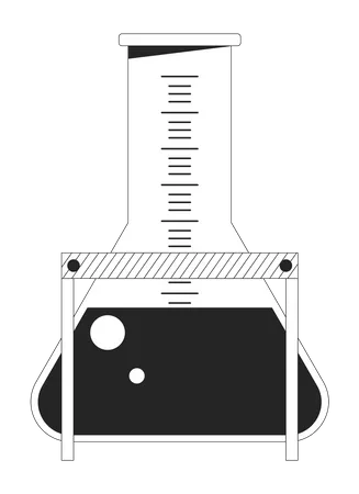 Measuring Flax With Liquid Flat Monochrome Isolated Vector Object Chemistry Editable Black And White Line Art Drawing Simple Outline Spot Illustration For Web Graphic Design Illustration