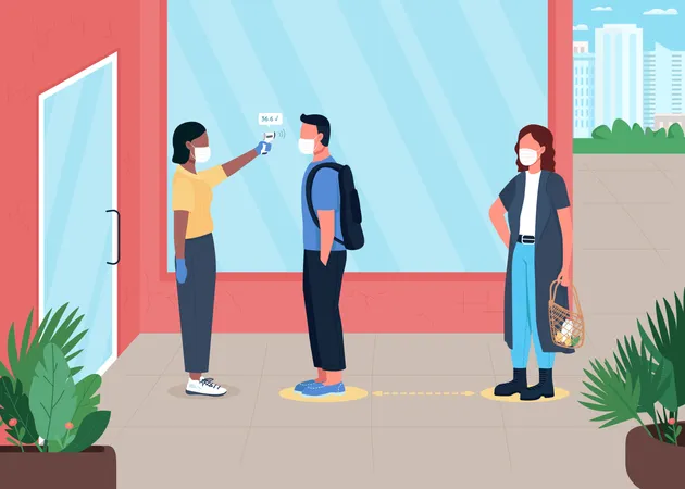 Measuring temperature  Illustration