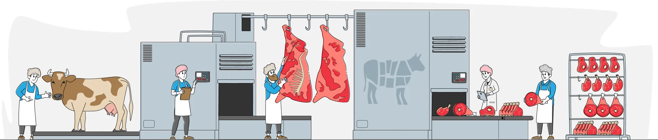 Meat Manufacture Factory  Illustration