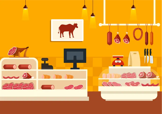 Meat market  Illustration
