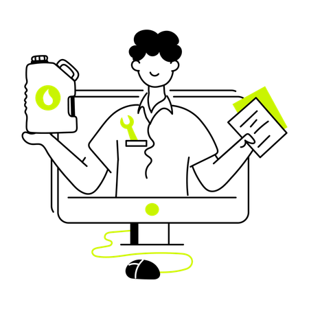 Mecanico en linea  Illustration