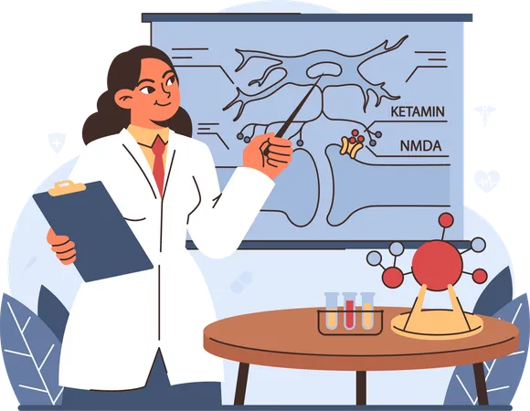 Mécanisme d'action dans la thérapie à la kétamine  Illustration