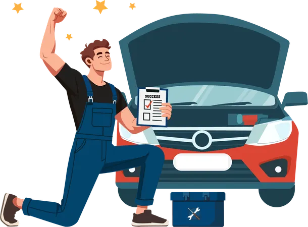 Mechanic checked engine and it is now working  Illustration