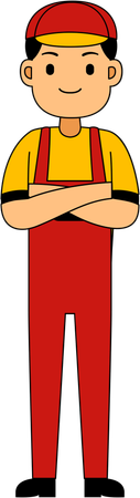 Mechanic standing in pose  Illustration