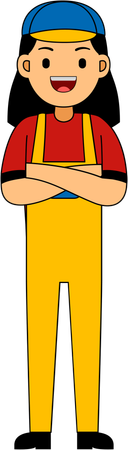 Mechanic standing in pose  Illustration