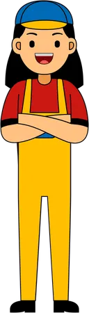 Mechanic standing in pose  Illustration