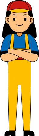 Mechanic standing in pose  Illustration
